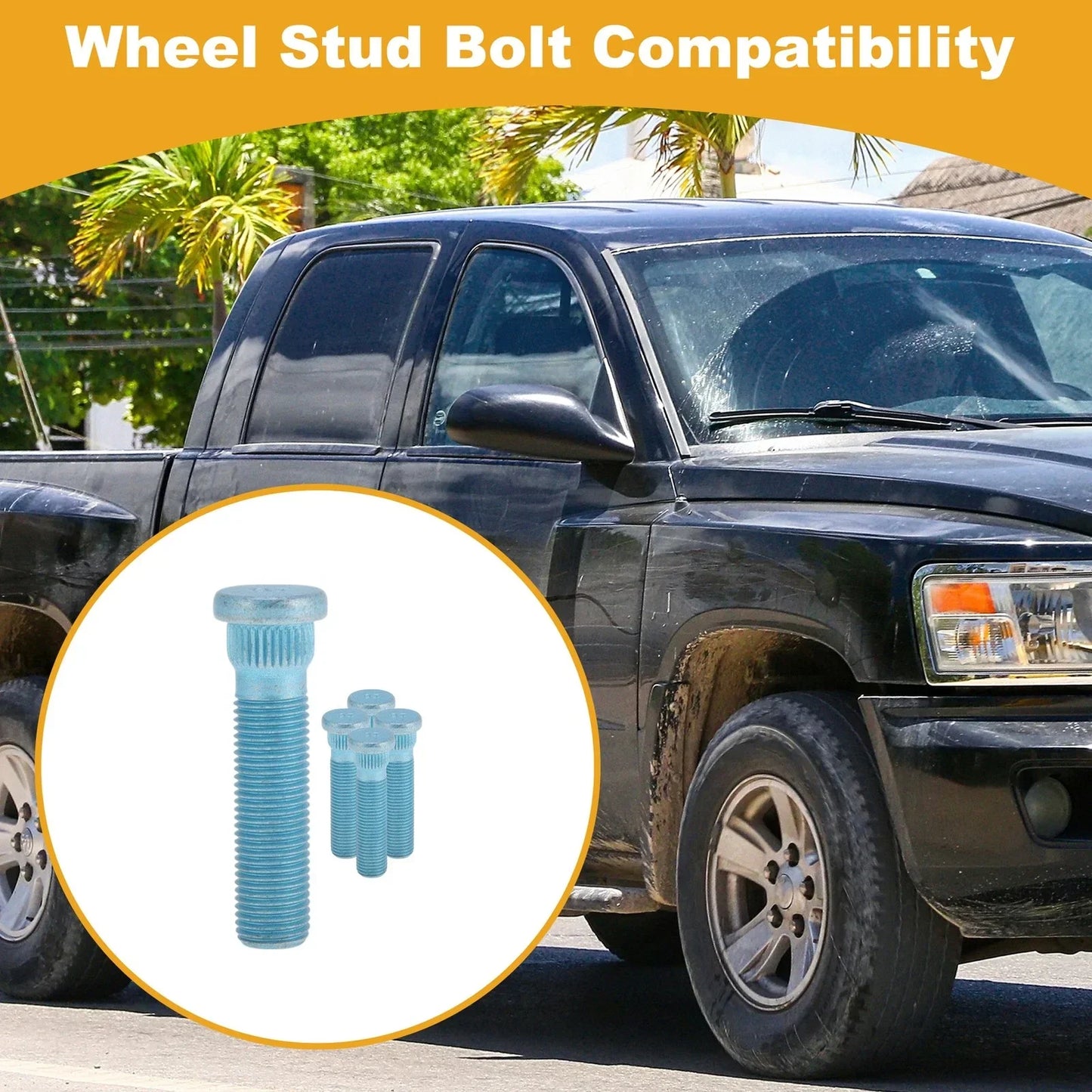 M14x1.5 Wheel Lug Studs for Dodge RAM 1500 (2011-2025) - 5 Pcs