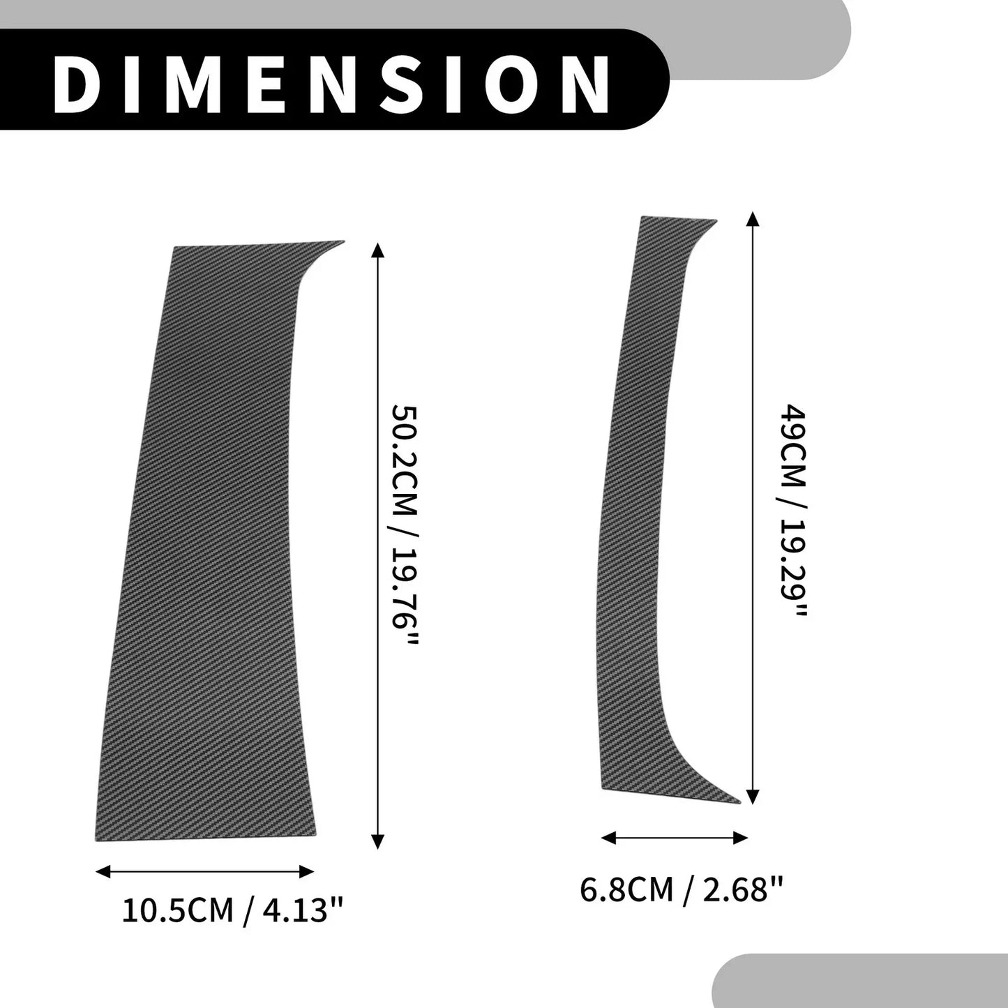 4 Pcs Car Pillar Window Trim for Dodge Ram 1500 (1994-2001) Black Carbon Fiber