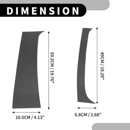 4 Pcs Car Pillar Window Trim for Dodge Ram 1500 (1994-2001) Black Carbon Fiber