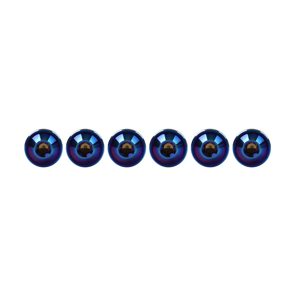 6 x M5x25mm Titanium Alloy Torx Head Bolts for Bike Motor - Blue