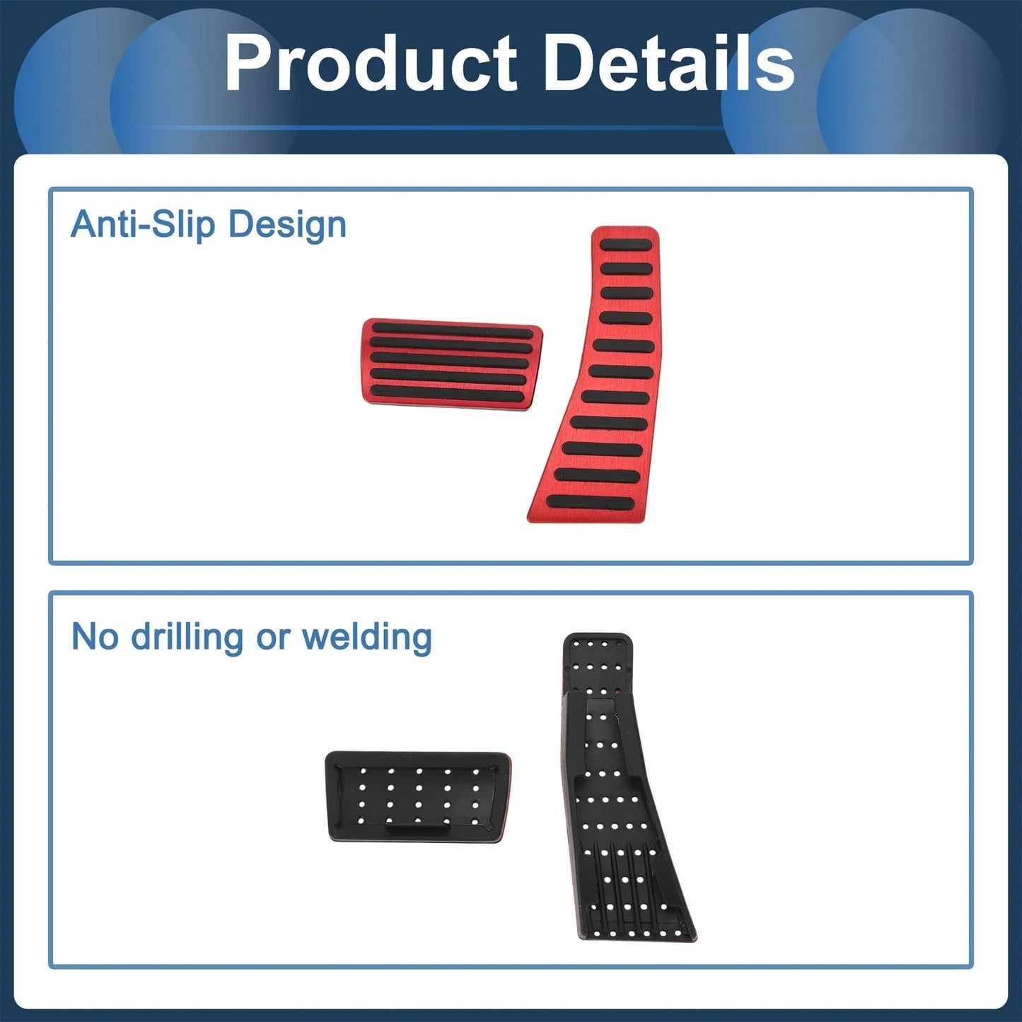 2 x Foot Accelerator Pedal Covers for Honda Civic (2006-2009) Red