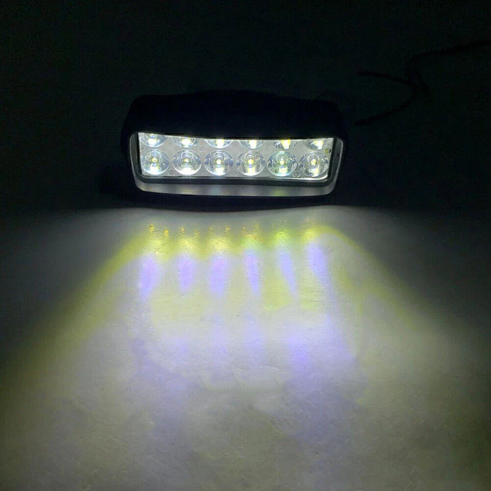 12-LED White Fog Light Headlamp for Motorcycle UTV ATV