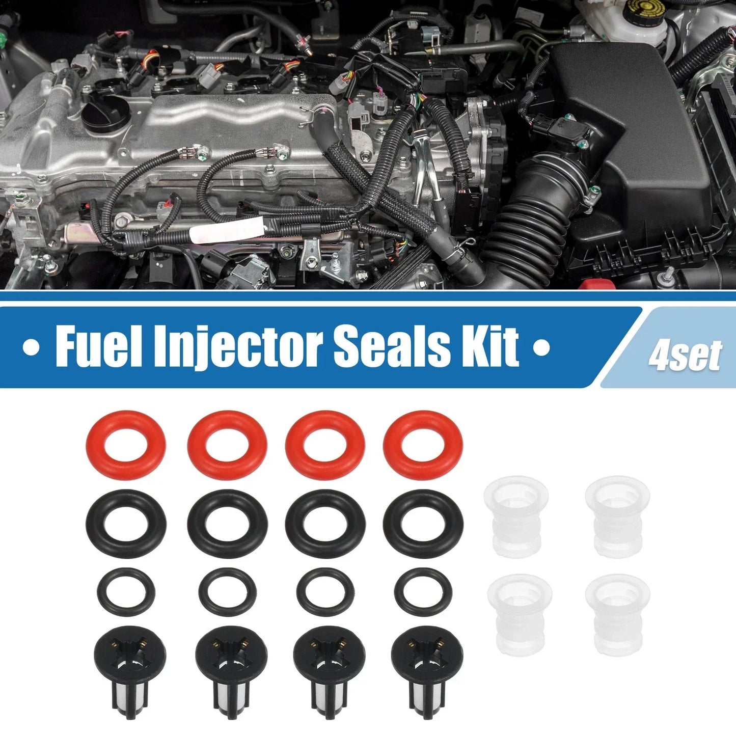 Fuel Injector O Rings for Acura RSX, Honda Civic (2002-2006) - 4 x Seals