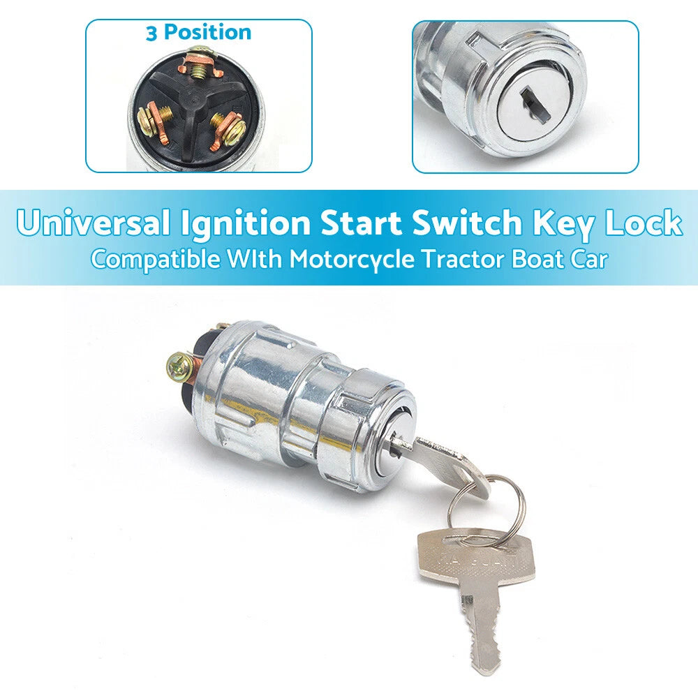 Ignition Start Switch Key Lock for Universal Motorcycle Tractor Boat Car