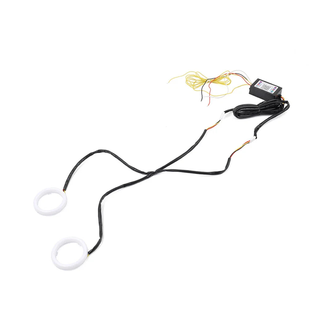 100MM RGB Phone Control Angel Eye Halo Rings Headlight DRL for Car