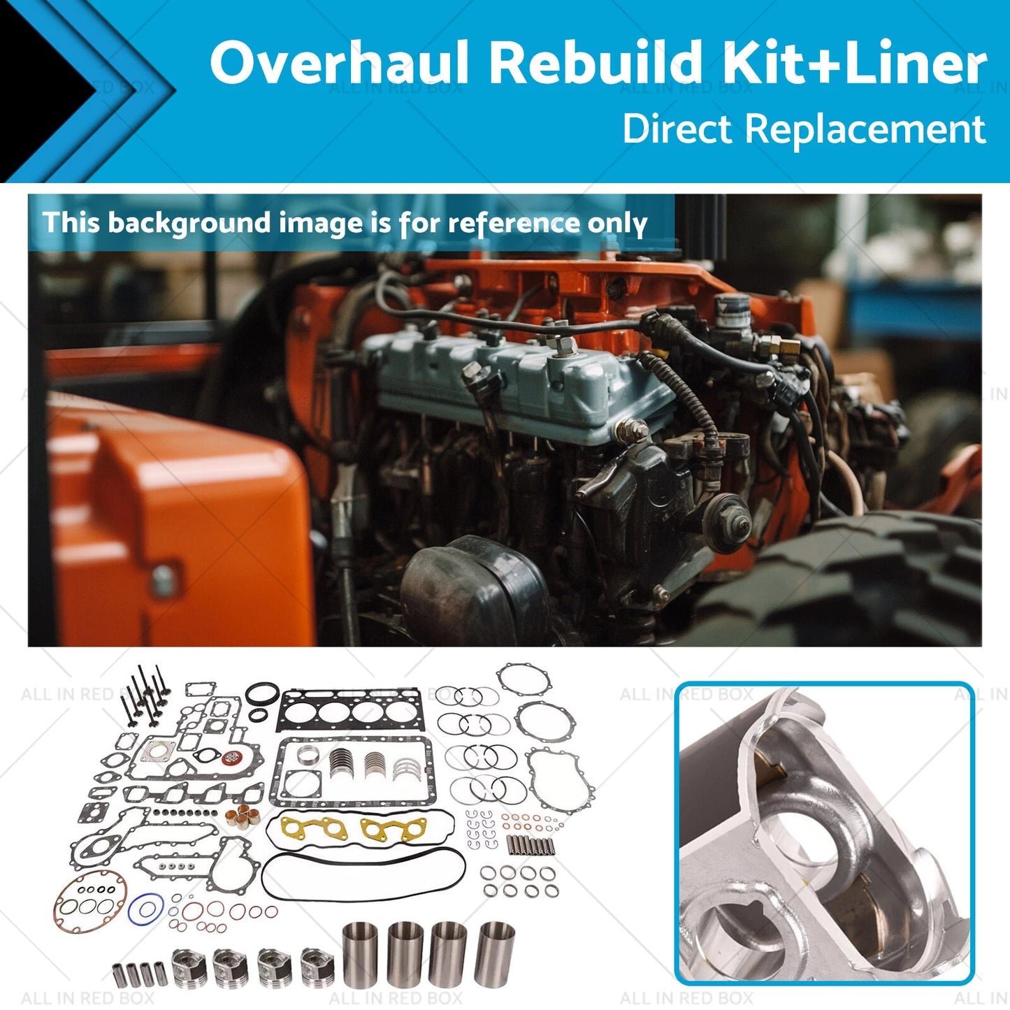 Overhaul Rebuild Kit for Kubota L4200 V2203 Bobcat 753
