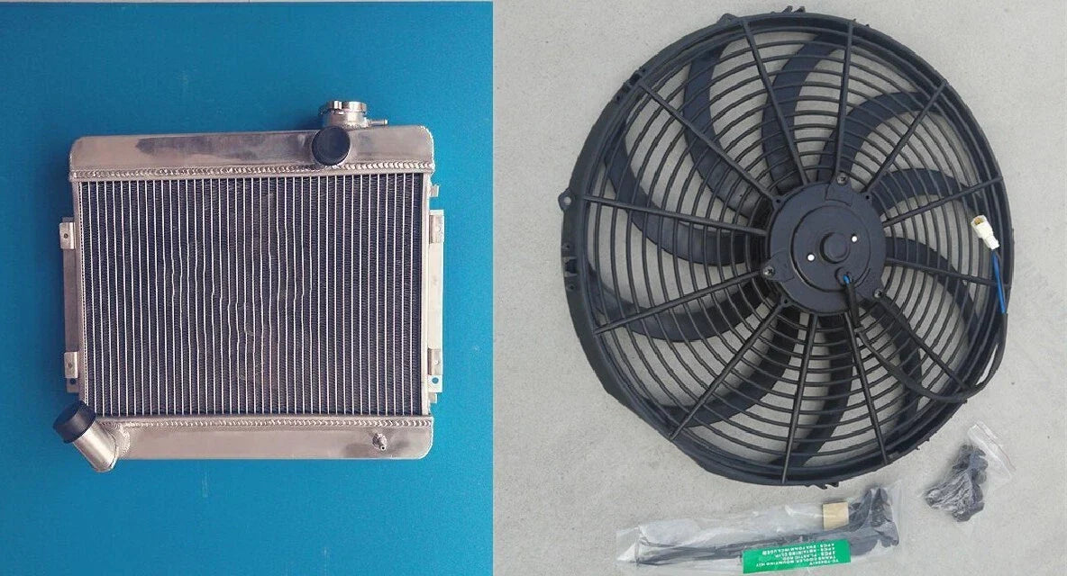 Aluminum Radiator + Fan for Toyota Corolla KE17 (1969-1970)