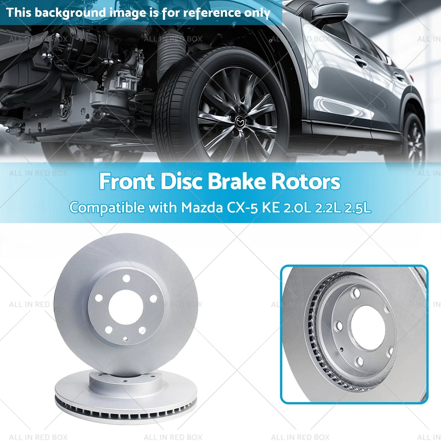 Vented Front Brake Rotors for Mazda CX-5 KE 2.0L 2.2L 2.5L (2012-2017)
