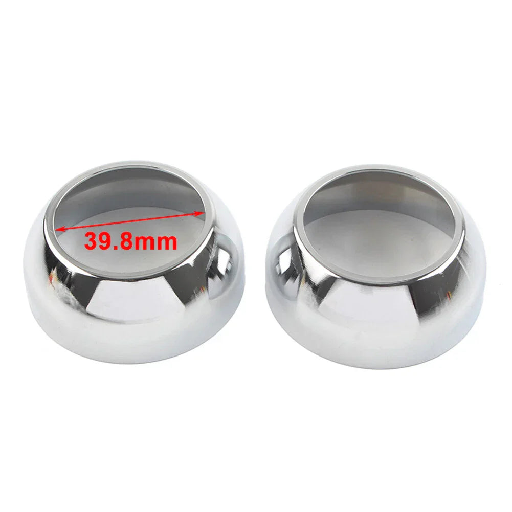 39mm Chrome Front Fork Boot Cap Covers for Harley Sportster Dyna FXR FXD