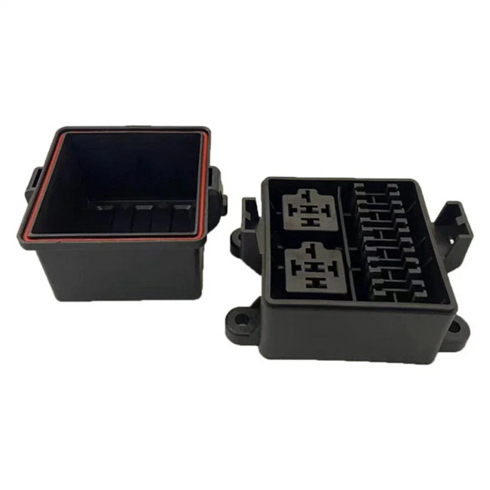 24V 6-Way Fuse Relay Box with 5-Pin 40A Relays & Fuses, Waterproof Design