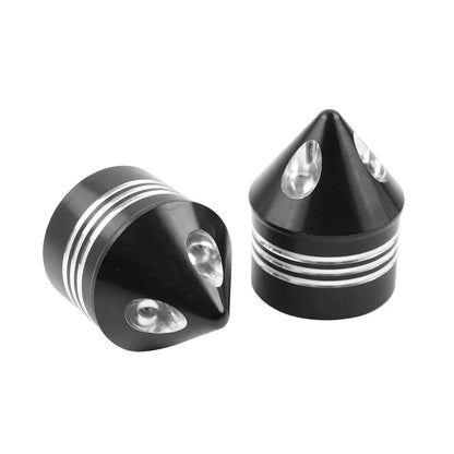 Black & White Front Axle Cap Nuts for Harley Touring Dyna Road King