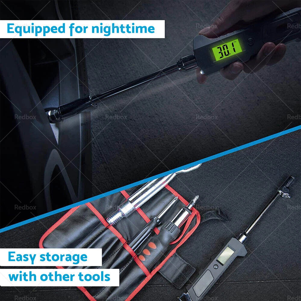 Digital Tire Pressure Gauge for Car, Bike, Truck - 30 PSI