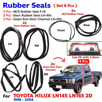 Weatherstrip Rubber Seal Complete Set 6 Fits Toyota Hilux Tiger LN145 2D 1998-04
