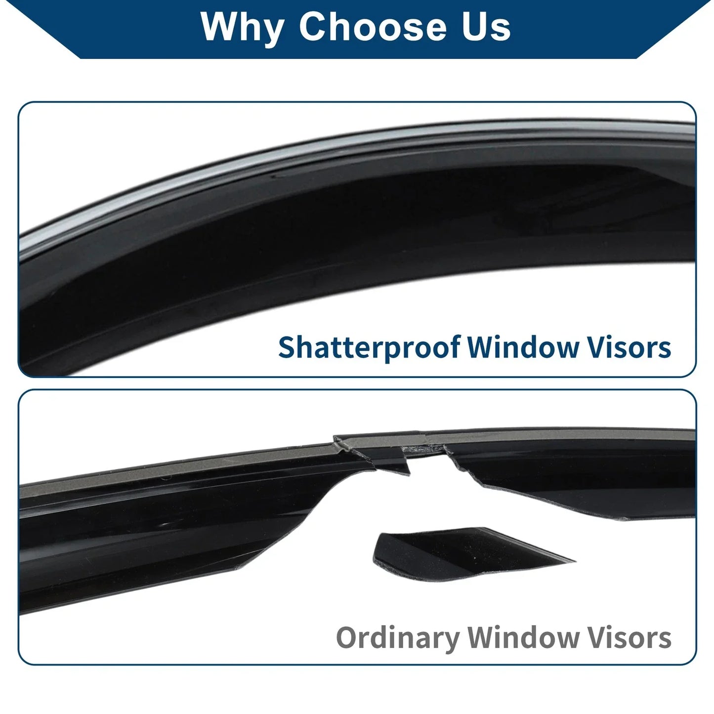 Car Window Deflectors for Hyundai Santa Fe Side Window Vent Visors (2007-2012)