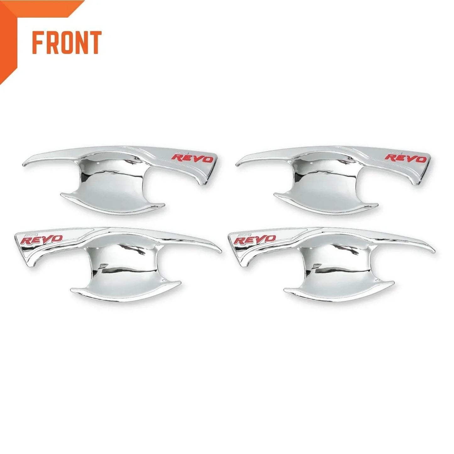 Chrome Red Door Handle Insert Bowl Cup Trim for Toyota Hilux Revo (2015-2023)
