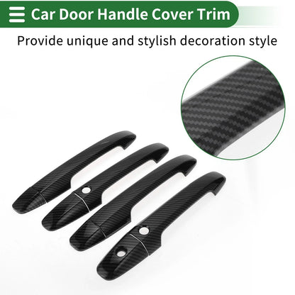 Car Door Handle Cover Trim for Honda Odyssey 2015-2022 Carbon Fiber Black