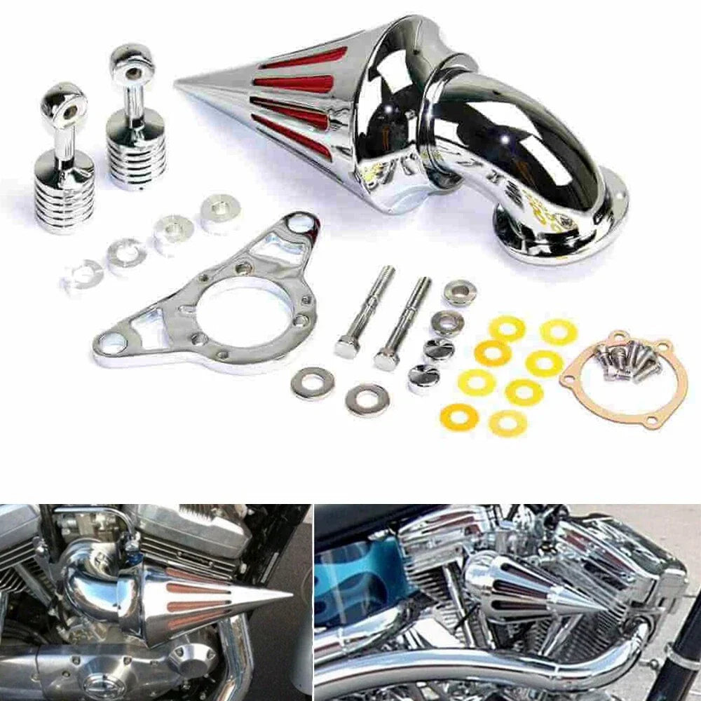 Chrome Spike Air Cleaner Intake Filter for Harley Softail Road King