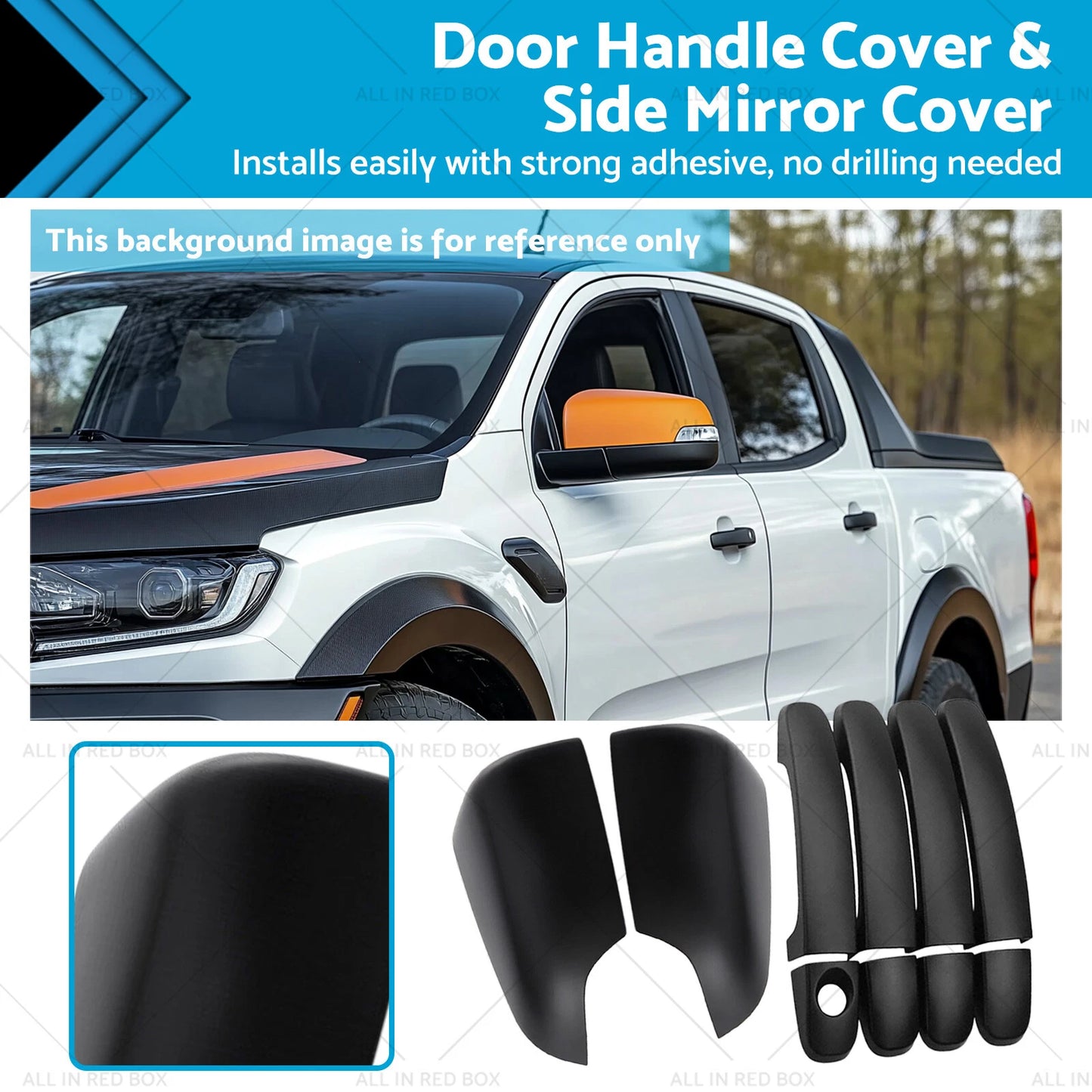 Side Mirror & Door Handle Covers for Ford Ranger Raptor (2018-2022)