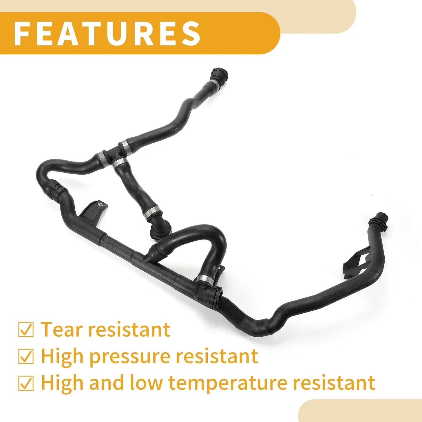 Heater Hose for BMW X1 E84 2.0L Rubber Black (2011-2017)