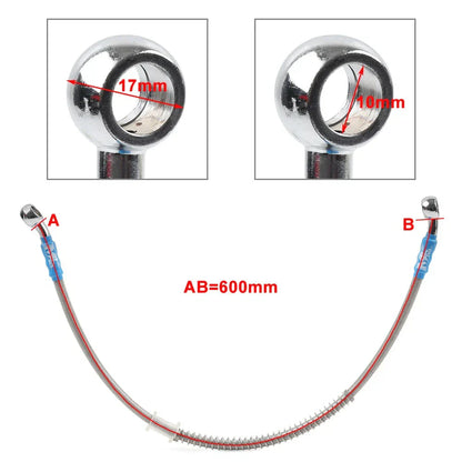 60cm DOT Motorcycle Braided Steel Brake Clutch Oil Hose Line Pipe for Bike