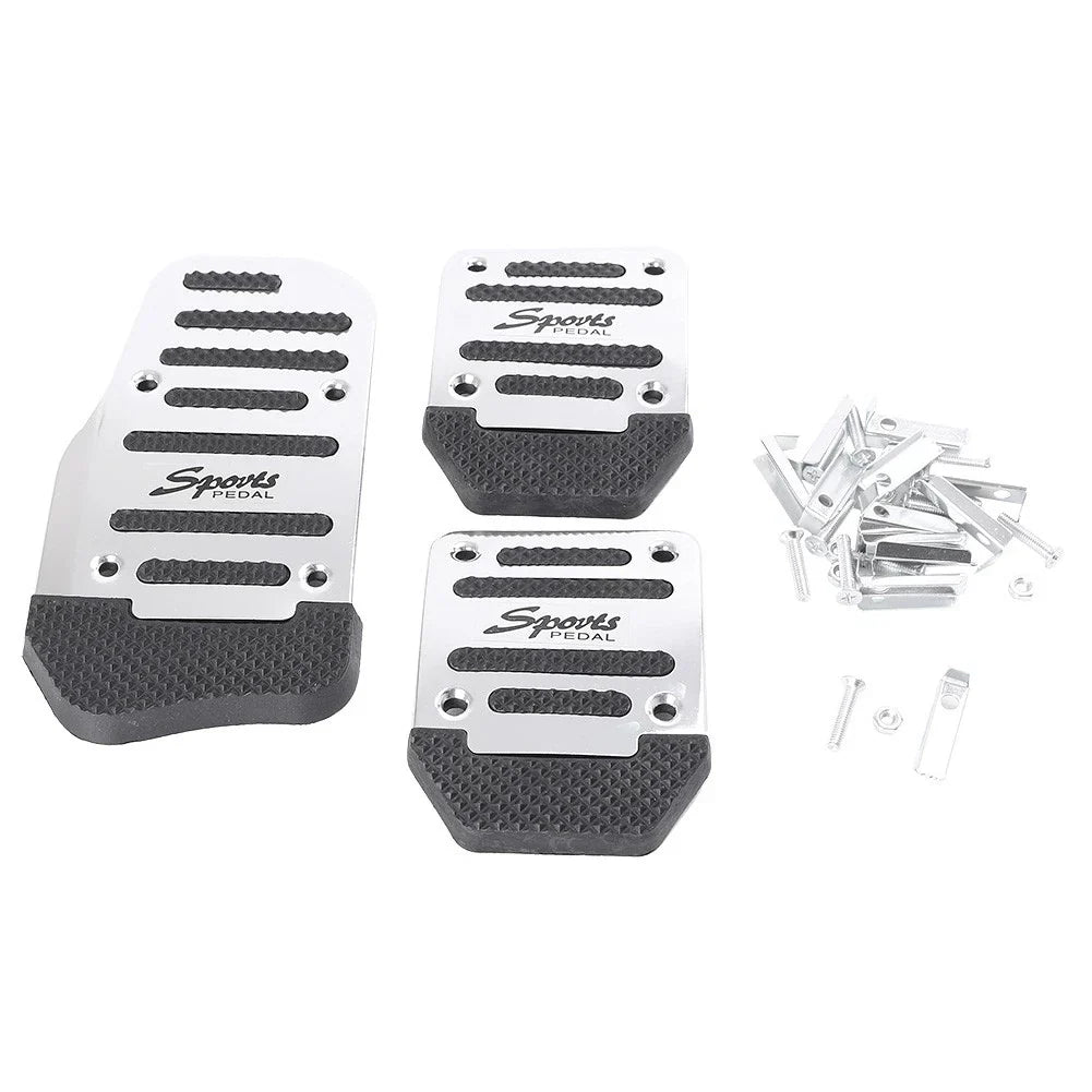 Anti-Slip Foot Rest Throttle Brake Clutch Pedal for Universal Manual Silver
