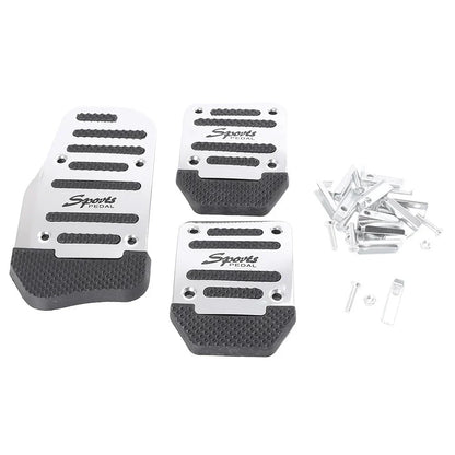 Anti-Slip Foot Rest Throttle Brake Clutch Pedal for Universal Manual Silver
