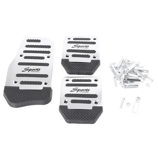 Anti-Slip Foot Rest Throttle Brake Clutch Pedal for Universal Manual Silver