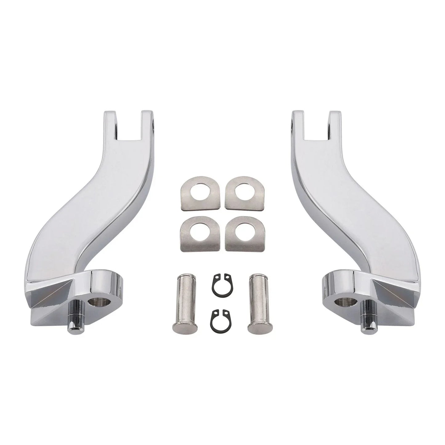Rear Passenger Foot Peg Mounts for Harley Touring (1993-2025) Black/Chrome