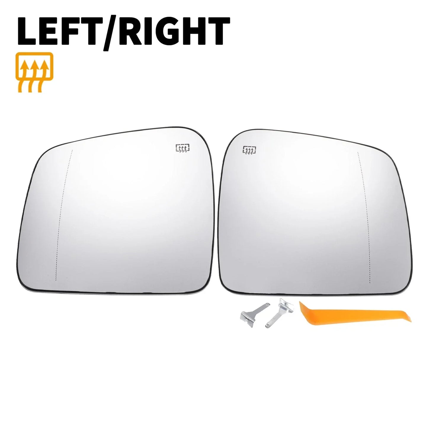 Left Right White Mirror Glass w/ Back Heated for Jeep Dodge (2014-2019)