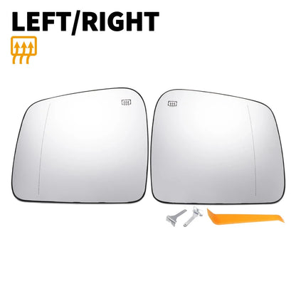 Left Right White Mirror Glass w/ Back Heated for Jeep Dodge (2014-2019)