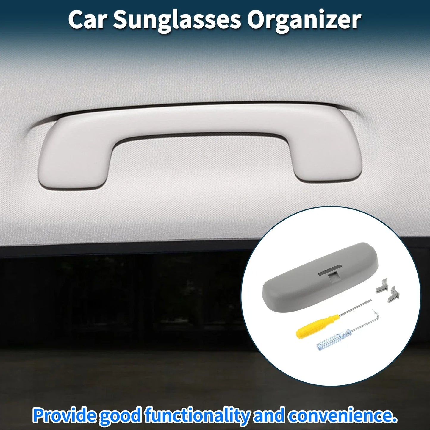 Sunglasses Case for Honda Accord 2012-2023 Eyeglasses Holder Storage Box Grey