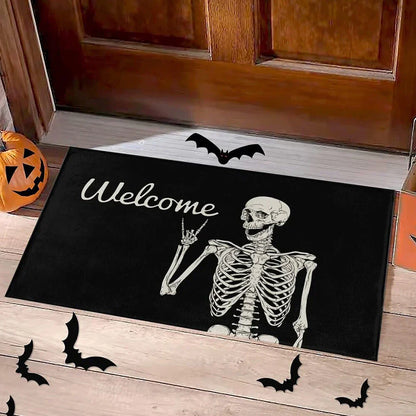 Skull Welcome Door Mat 50x80cm for Indoor Outdoor Room Decoration