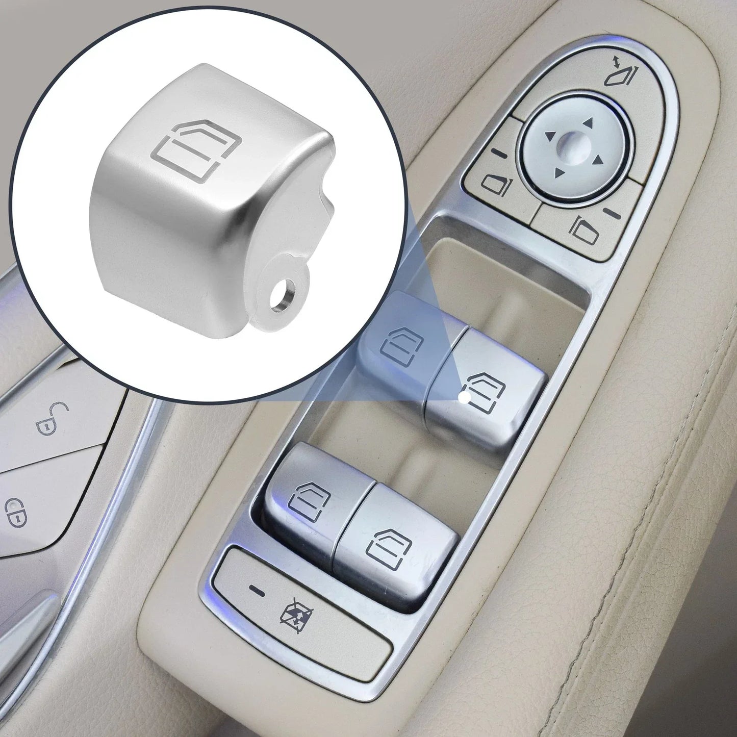 Front Right Window Glass Lift Switch Button Cover for Mercedes Benz S320 S350 (1999-2006)