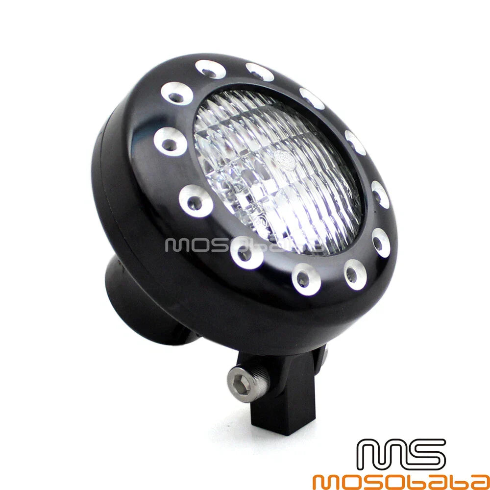 Drilled Headlight 4.5" for Harley Cafe Racer Sportster Chopper