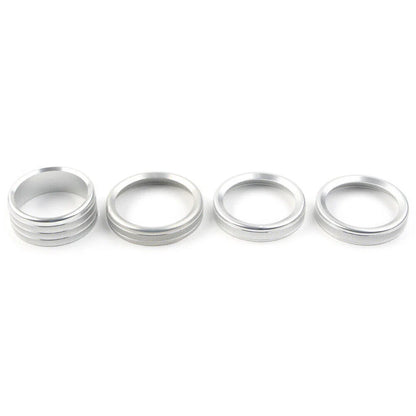 4 x Silver Air Conditioner Knob Ring Covers for Jeep Wrangler JL (2018-2020)