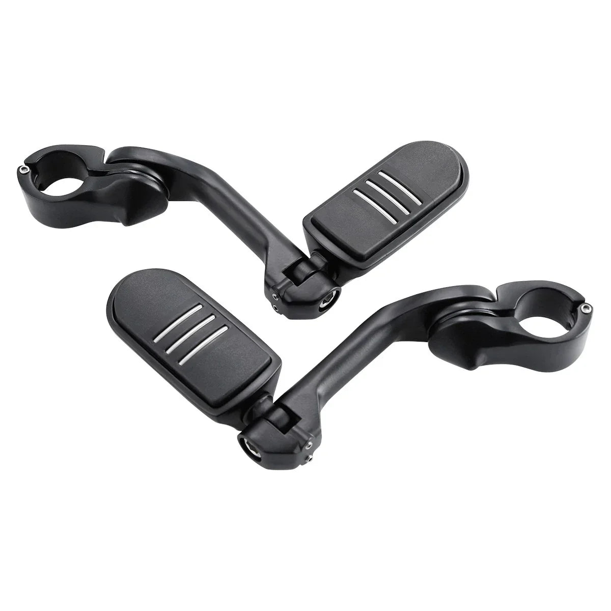 1 1/4'' Matte Long Angled Footpegs Mount Engine Guard Pegstreamliner