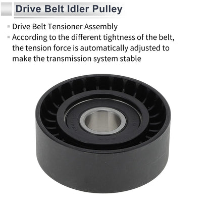 Drive Belt Idler Pulley for Porsche Cayenne (2011-2018) Black 1 x Piece