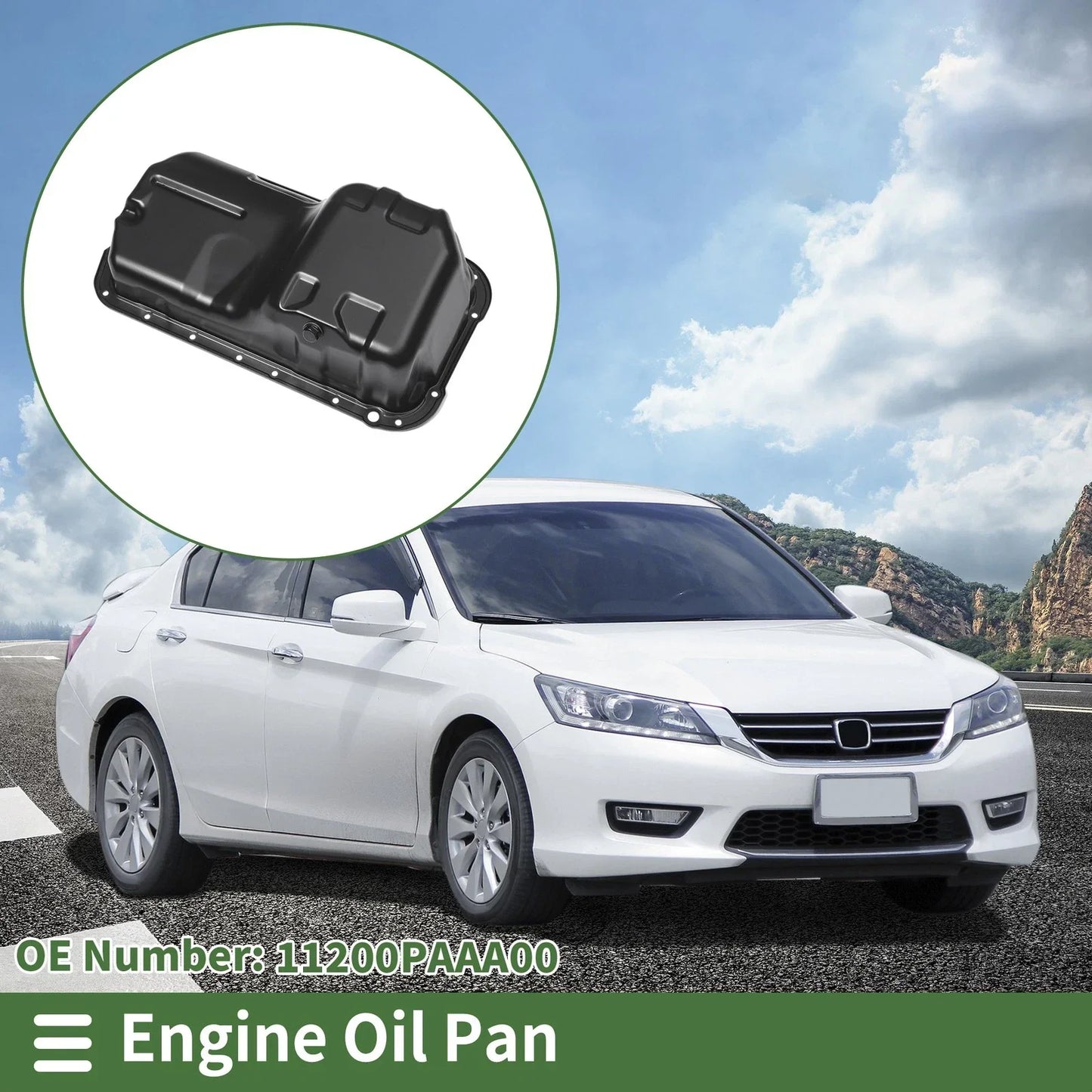 Engine Oil Pan for Honda Accord (1998-2002) - 1 x No.11200PAAA00 Iron Black