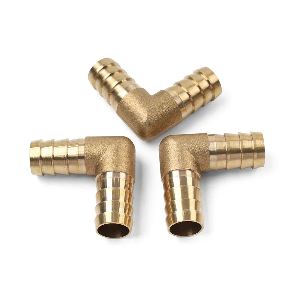 3 Pcs 5/8" Brass Barbed Hose Barb Elbow Fitting for Pipe