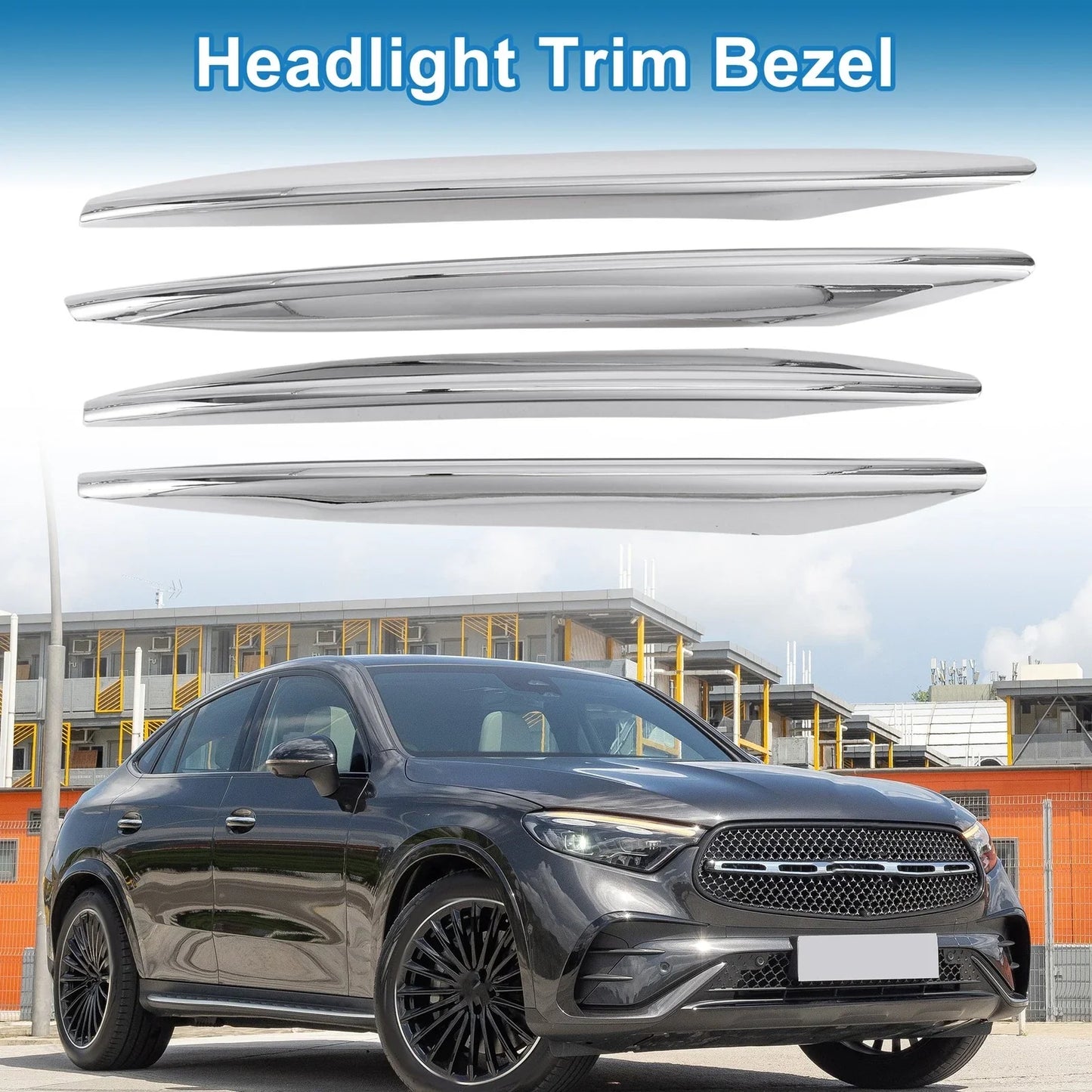 4 Pcs Headlight Trim Bezel for Mercedes-Benz GLC Class (2016-2023)