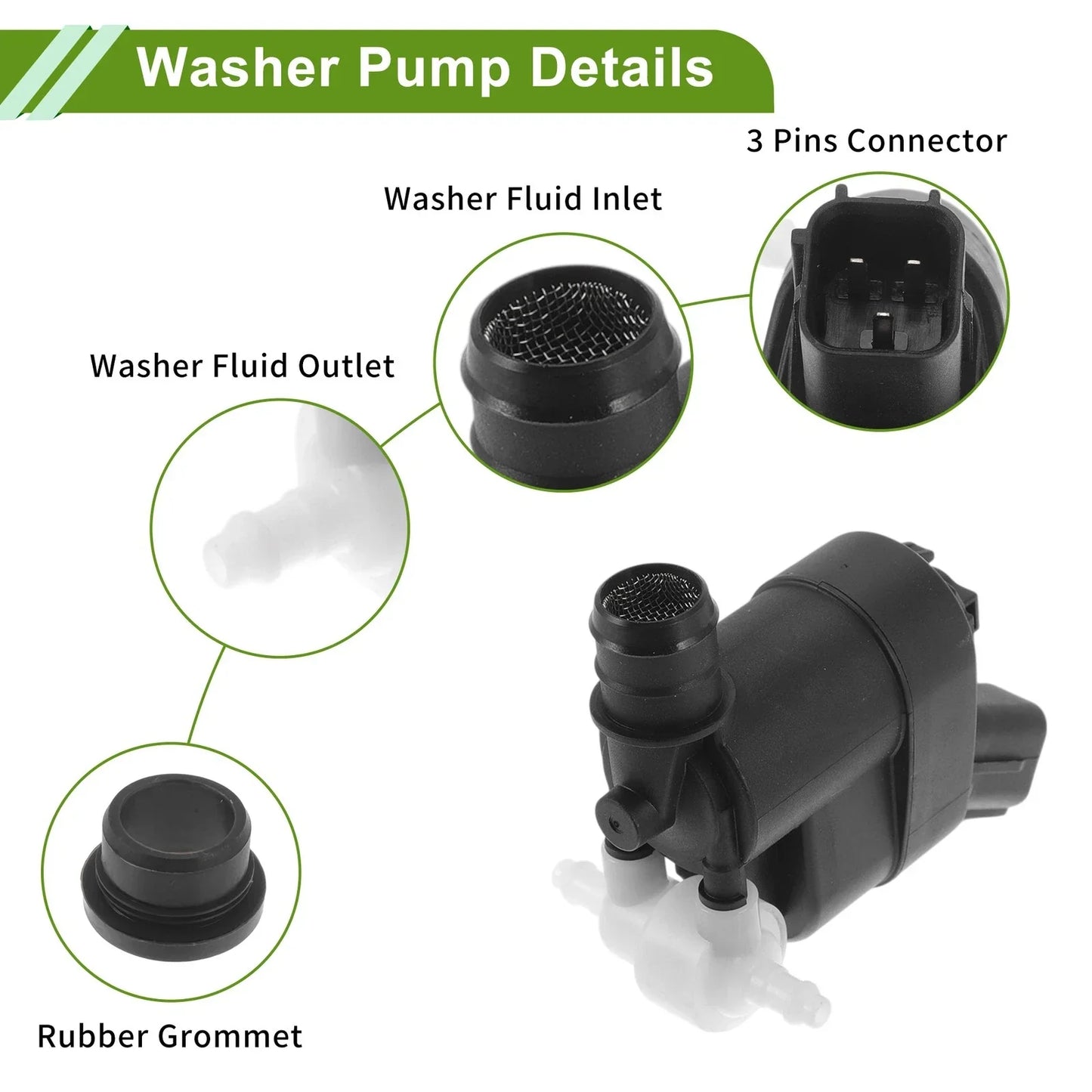 Windshield Washer Pump w/Grommet for Genesis GV70 (2022-2023)