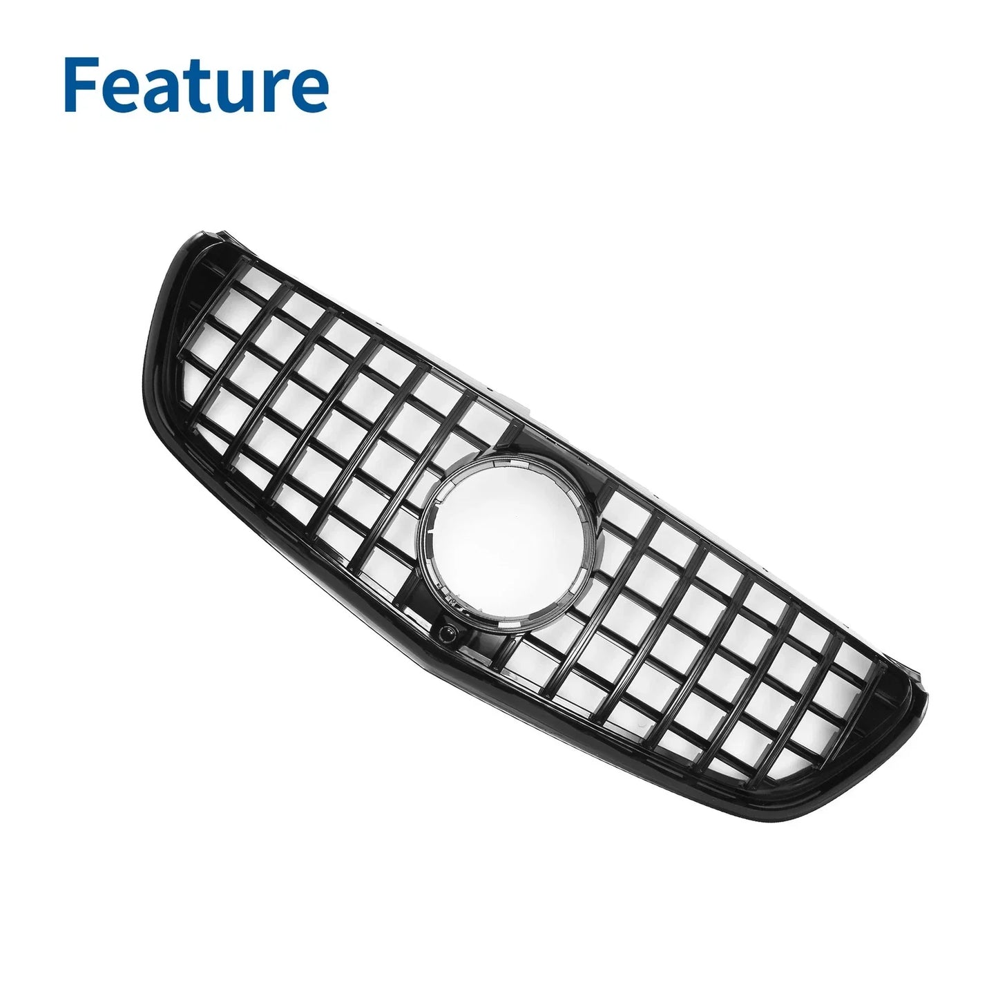 Front Upper Bumper Grille for Mercedes-Benz V-Class W477 (2014) Glossy Black