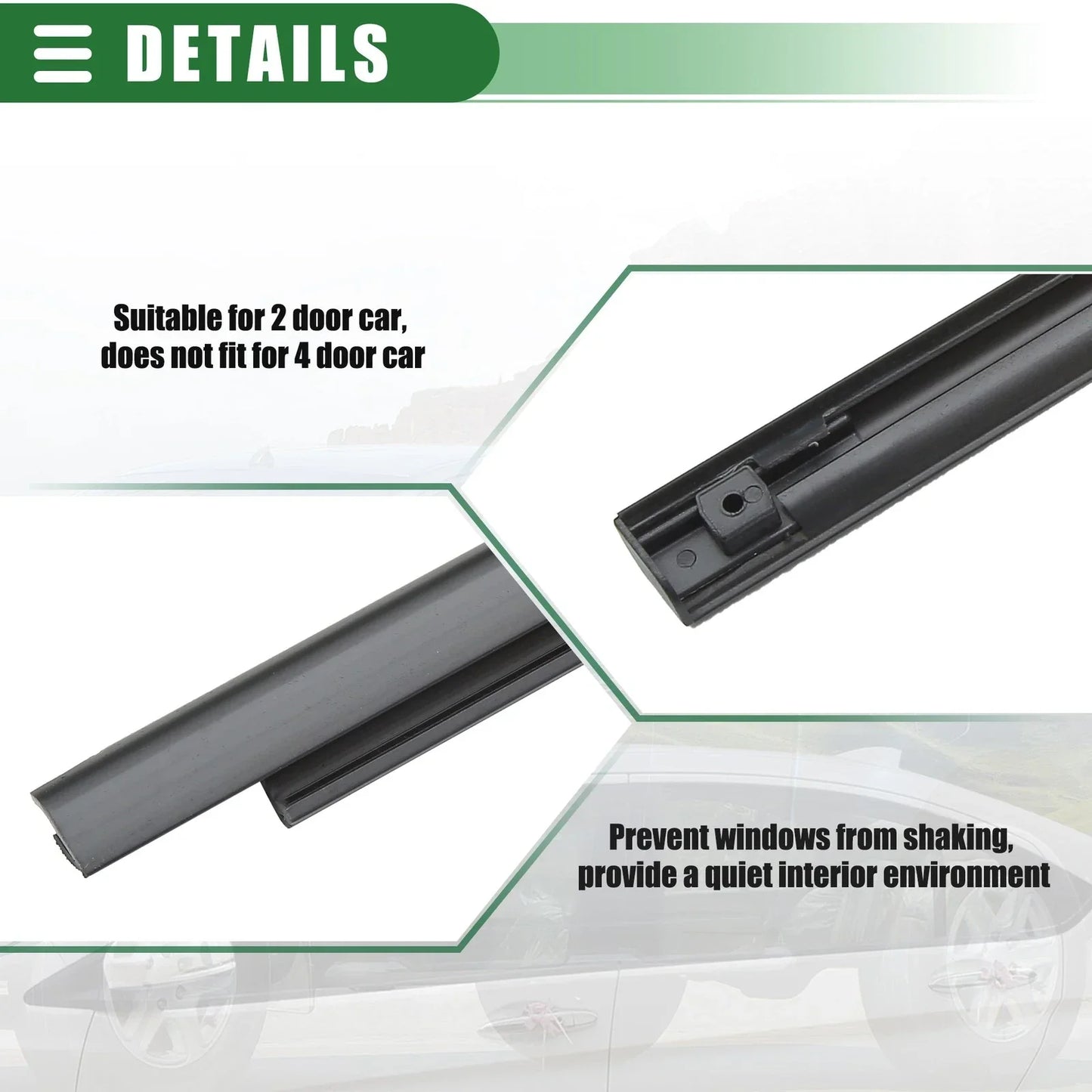 Front Left Car Door Window Belt Weatherstrip for Dodge Ram 1500 (2009-2010)