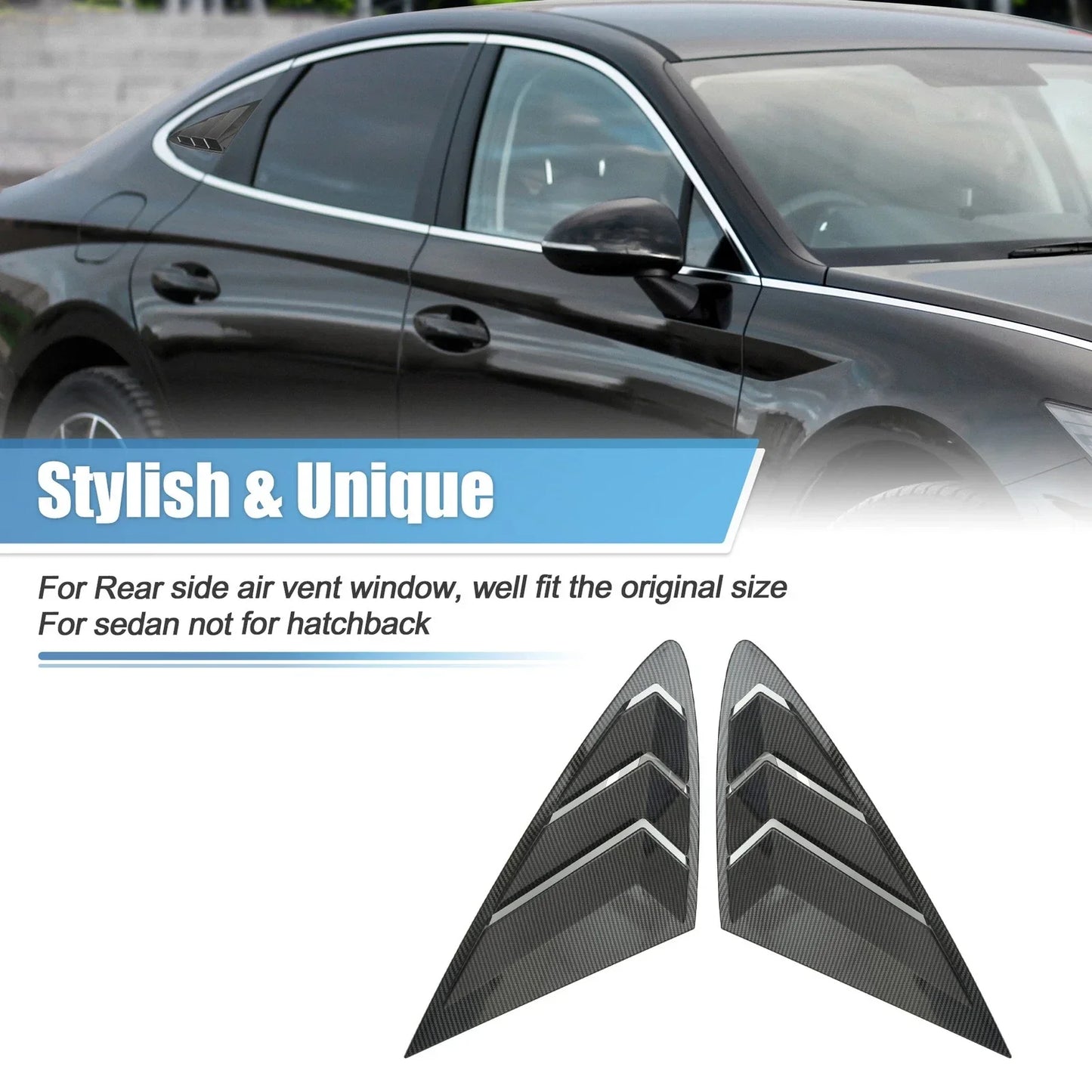 Rear Side Window Louver Shades Covers for Hyundai Sonata DN8 (2020-2022)