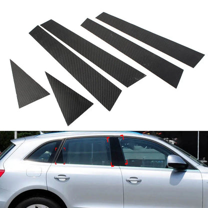 6 Pcs Car Exterior Door Window B Pillar Post Covers for Audi Q5 (2012-2017)