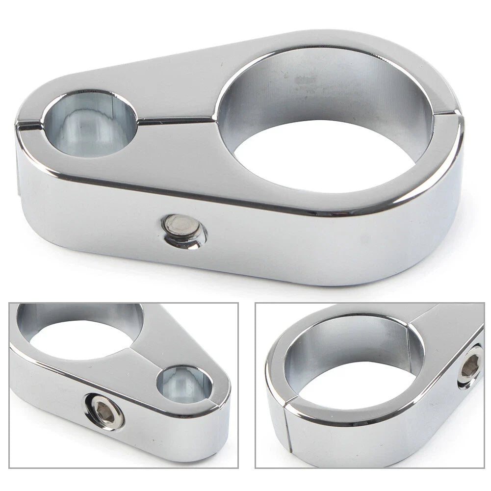 Chrome Brake Clutch Cable Wire Clamp Clip for Harley 1'' Handlebar