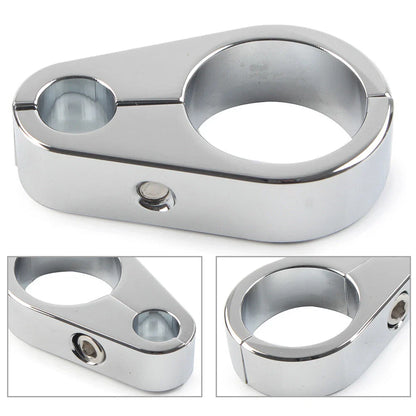 Chrome Brake Clutch Cable Wire Clamp Clip for Harley 1'' Handlebar