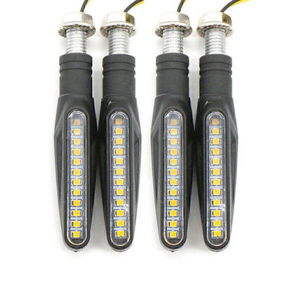 4 x Universal Motorcycle LED Amber Turn Signal Lights for Bike