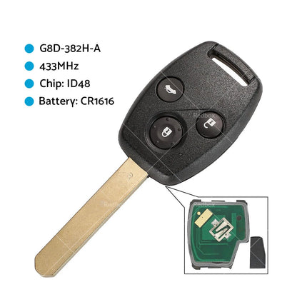 Remote Car Key 433MHz ID48 for Honda CR-V, Accord (2003-2011)
