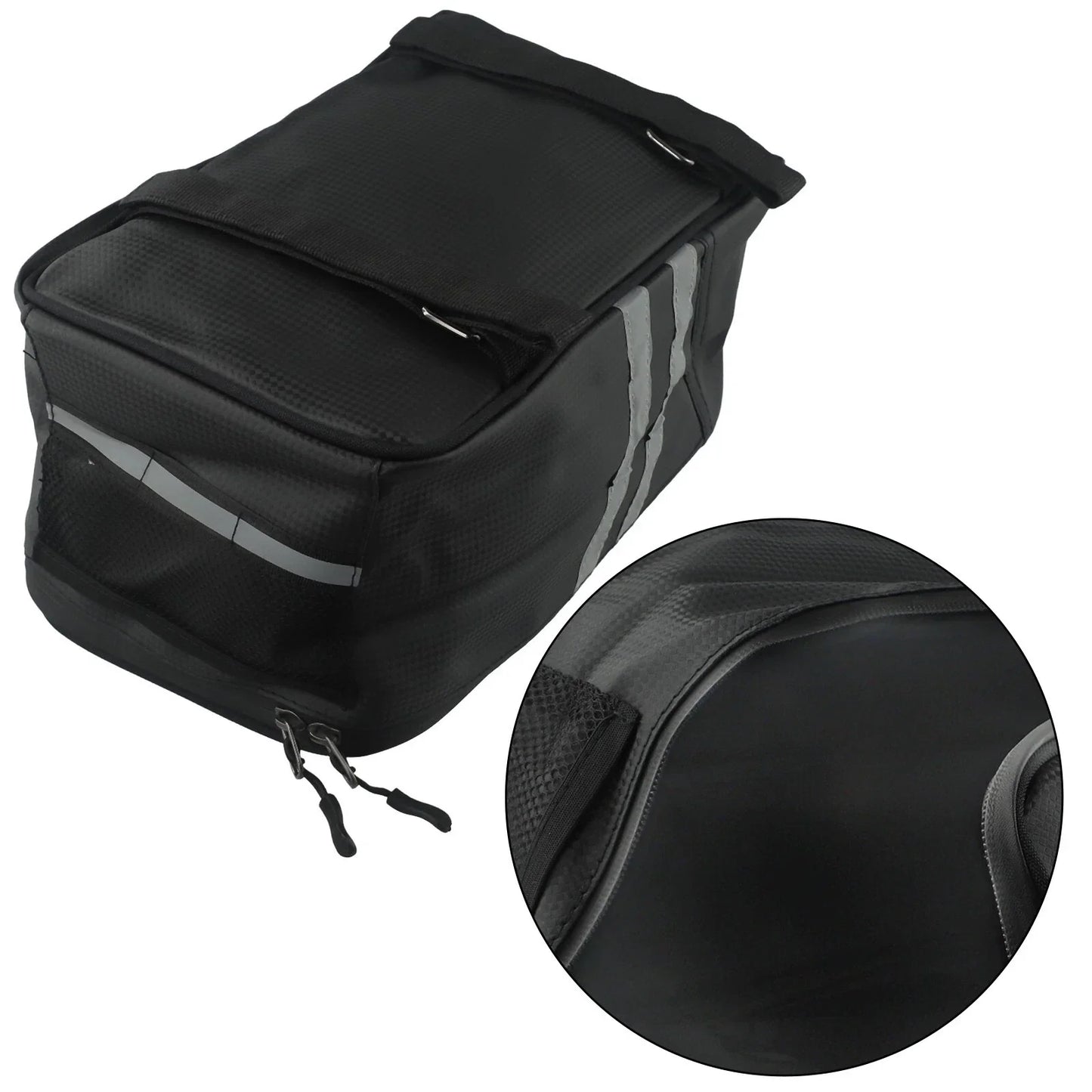 8L Tail Bag for Motorcycle PU Leather Waterproof Large Capacity Storage Bag